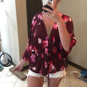 Floral Tie Kimono